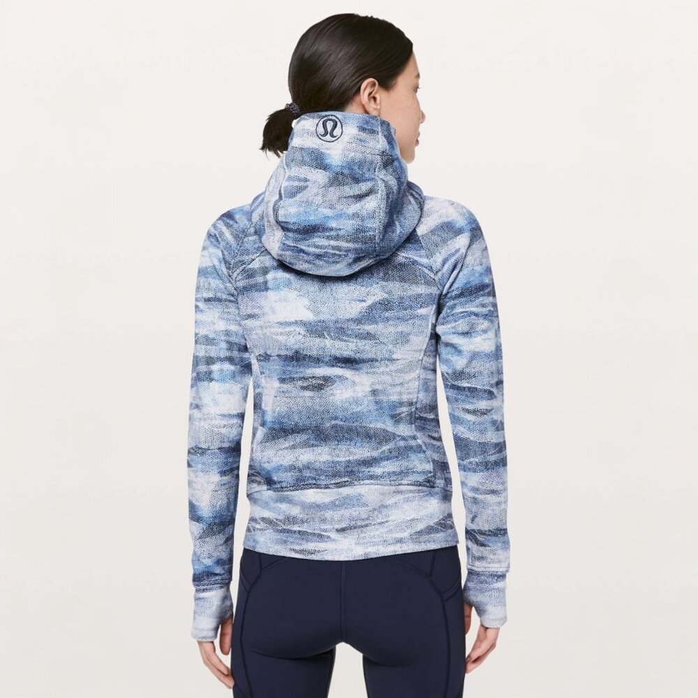 LULULEMON SCUBA HOODIE *LIGHT COTTON FLEECE IN MESH SCAPE MULTI SIZE 6 - Picture 2 of 4